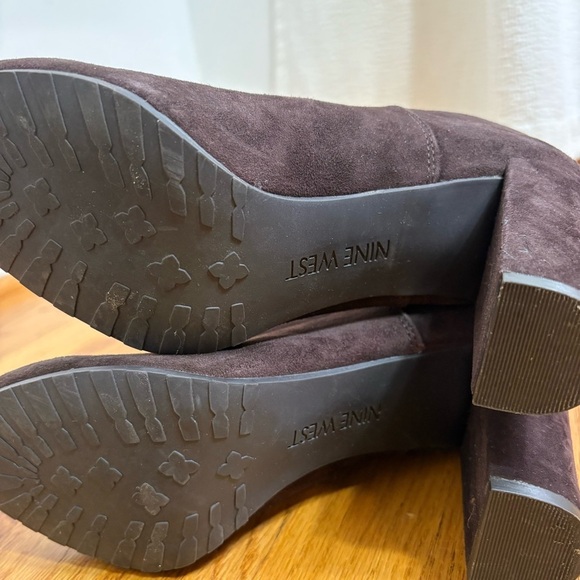 NINE WEST Genuine Suede Leather Slouchy High Heel Slouch Boot 8 - Picture 3 of 16